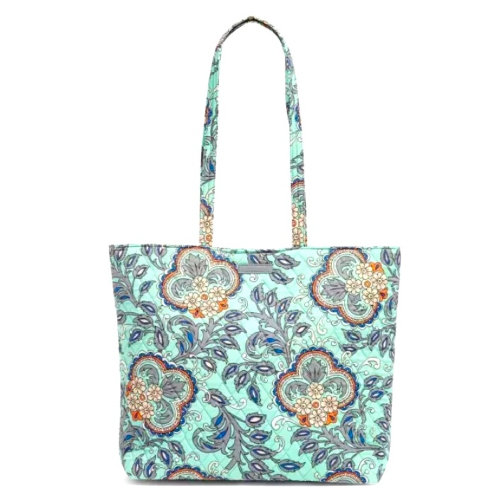 Vera Bradley Essential Tote Bag Fan Flowers New Authentic